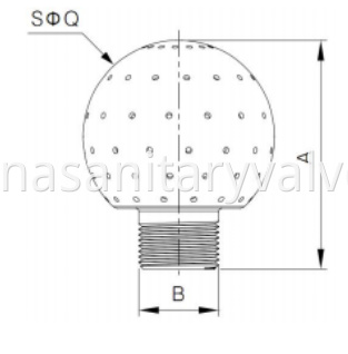 sanitary male threaded fixed cleaning ball